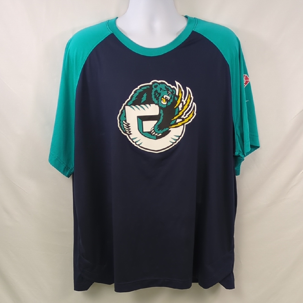 NBA Memphis Grizzlies Men's Navy and Teal Graphic Dri-Fit T-Shirt